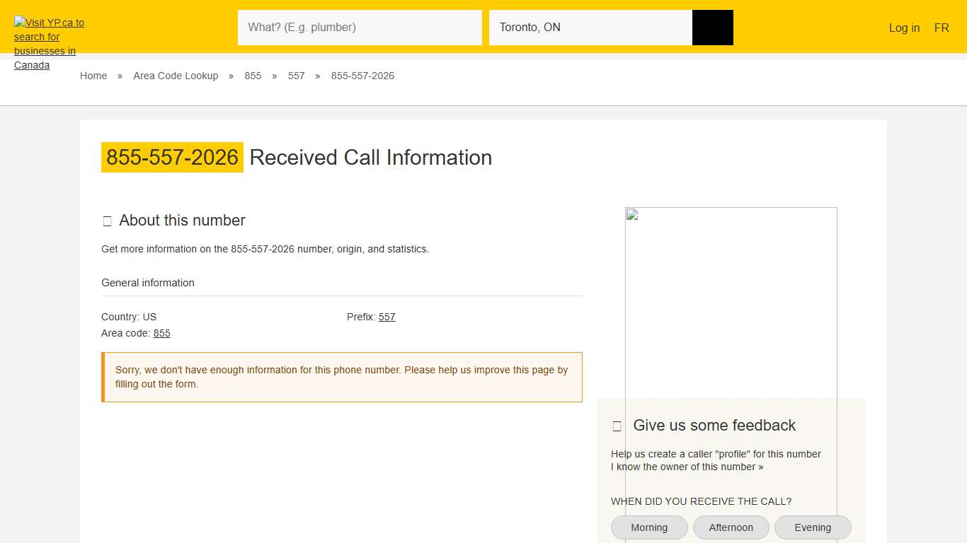 855-557-2026 | 18555572026 Who called | YP.ca